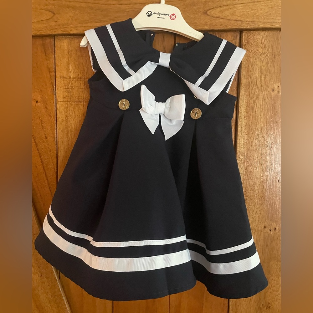 3/6 month Bonnie Baby nautical bow dress